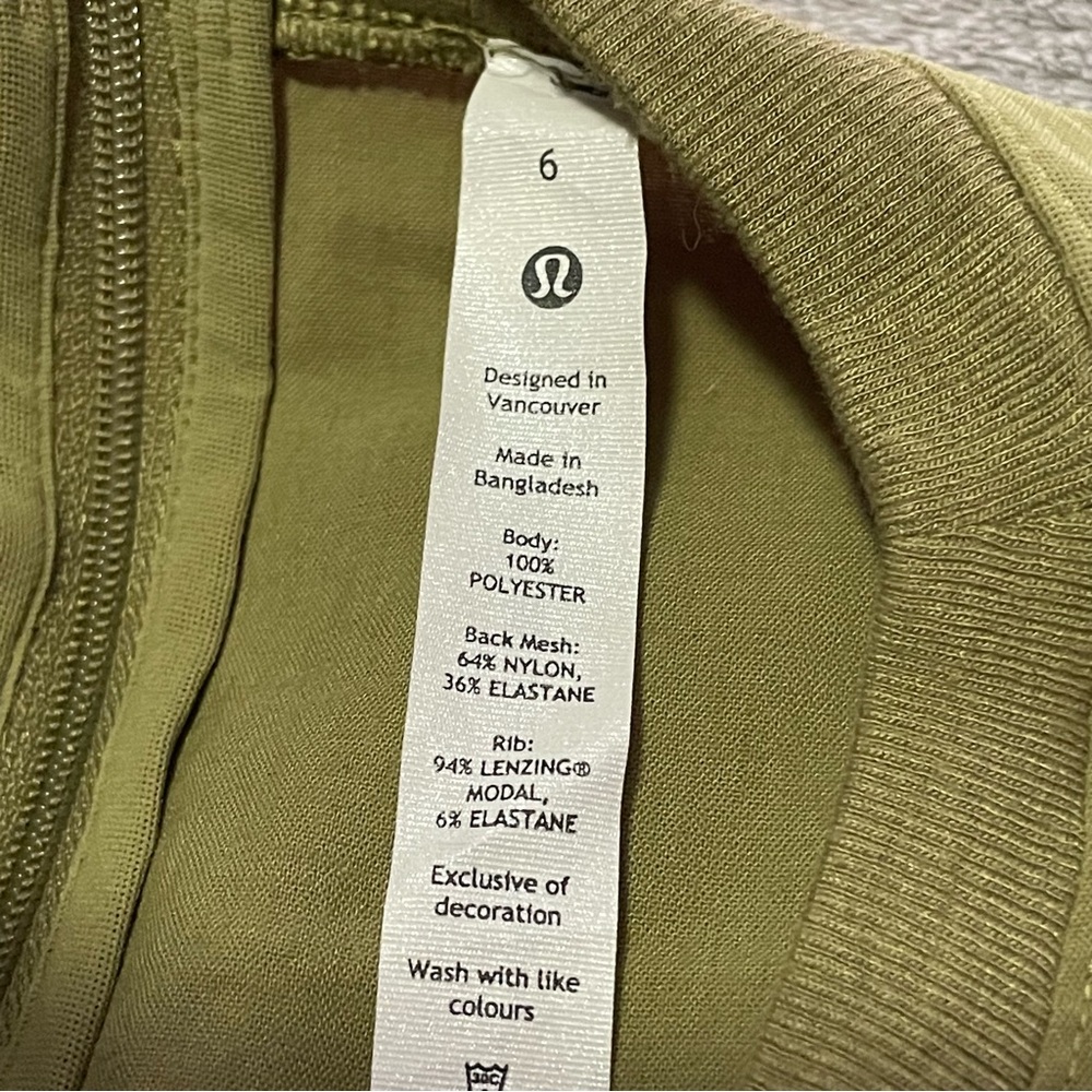 Lululemon mesh overlay high neck dress size 6 in bronze green - Picture 6 of 10